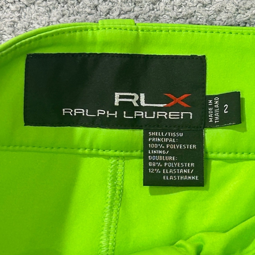 RLX Ralph Lauren Golf Skort Performance 2 Neon Green Luxury Athletic Sport Skirt - Picture 4 of 6